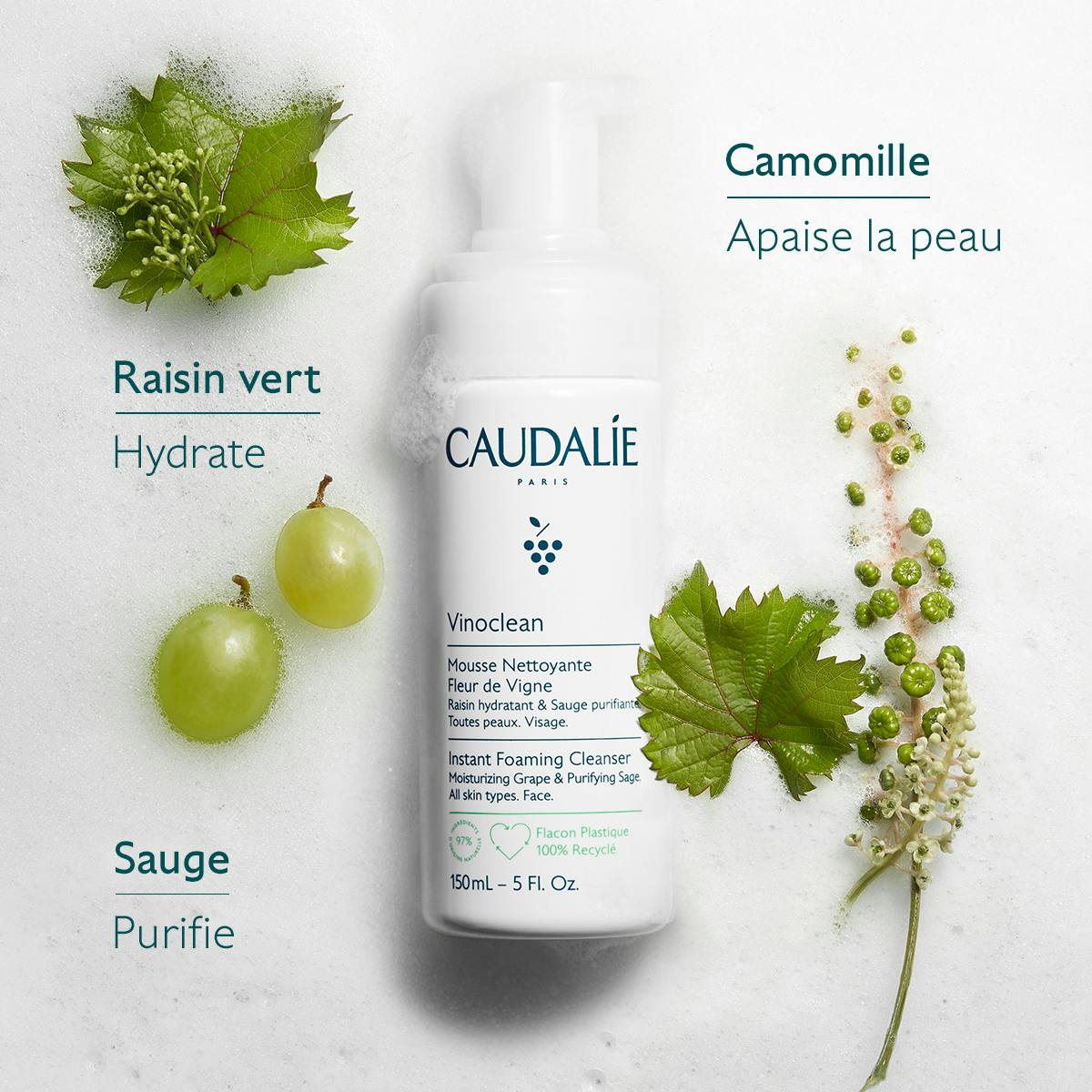 CAUDALIE Vinoclean Mousse Nettoyante Fleur de Vigne 50ml
