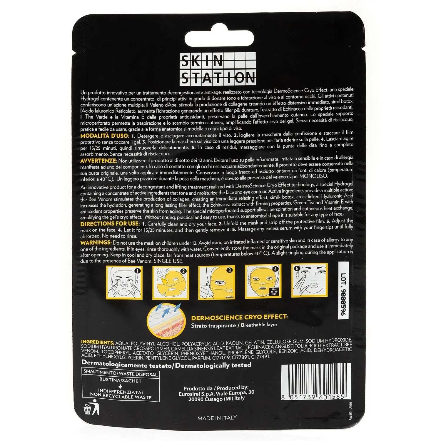 Masque Botox Naturel Hydrogel au Venin d'Abeille Raffermissant